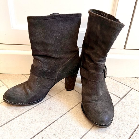 BARNEYS NEW YORK Grey Suede Ankle Boots - Picture 4 of 9